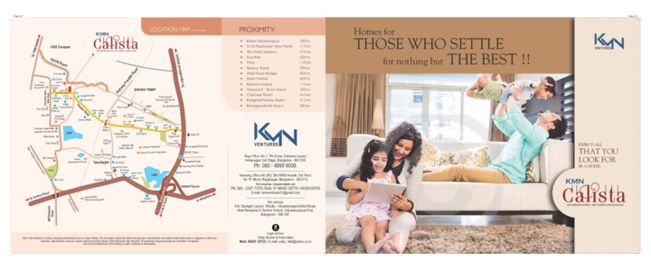 KMN Calista Bangalore North Vidyaranyapura Price List Brochure 