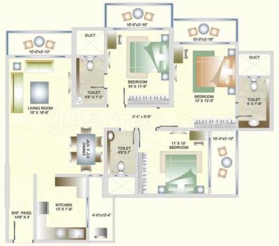 3 Bhk Apartment Flat For Sale In Orchid Suburbia Kandivali West Mumbai Andheri Dahisar 1425 Sq Ft 14th Floor Out Of 21
