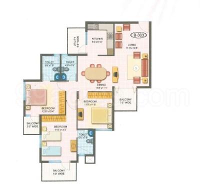 3 Bhk Apartment Flat For Sale In Dsr Spring Beauty Aecs Layout Bangalore East 1520 Sq Ft 4th Floor Out Of 9