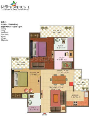 2 BHK Apartment / Flat for sale in Galaxy North Avenue 2 Noida ...