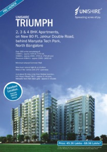 Unishire Triumph Bangalore North, Manyata Tech Park Resale Price List ...